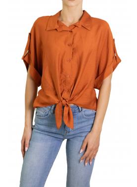 Camicia tinta unita manica corta